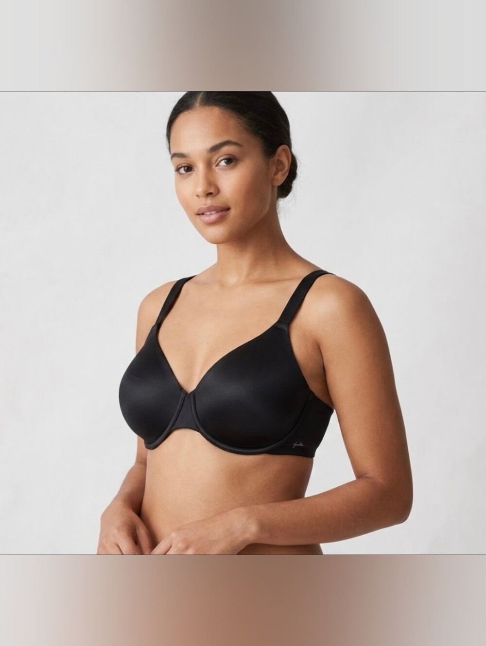 Bali Black Bra Size 40 C 40C Support Top Stretch T-shirt Bra Smooth Lined